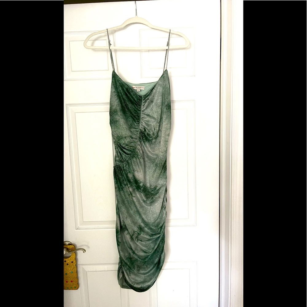 Guess Shimmer Green/Blue Size Large Adjustable Dress